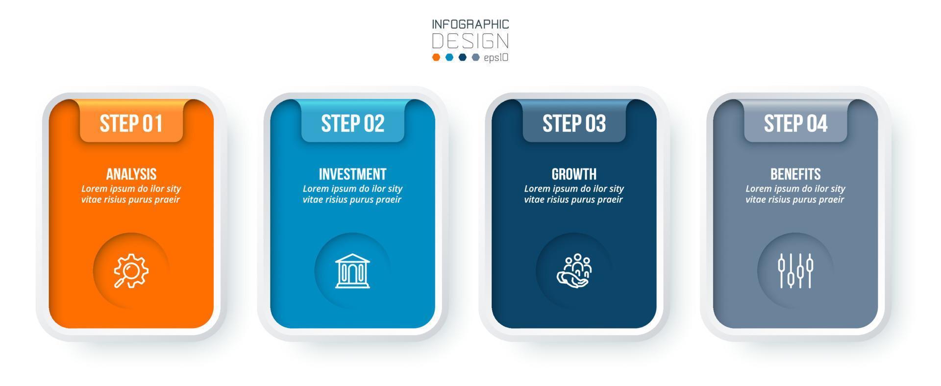 infographic sjabloon bedrijfsconcept met stap. vector