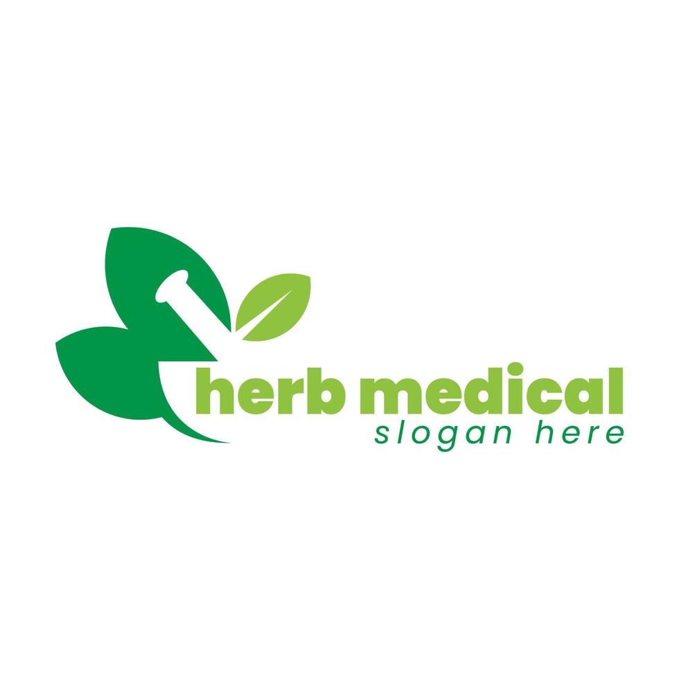 groene kruiden medische logo vector sjabloon