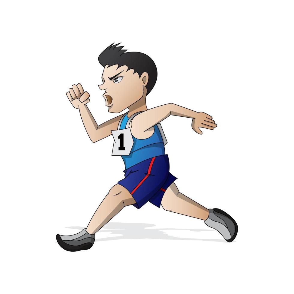 runner atleet rennen mascotte cartoon vector