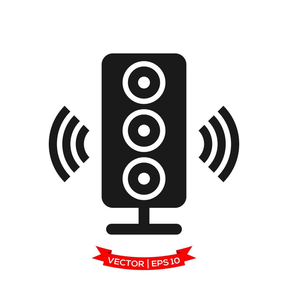 audio luidsprekerpictogram in trendy plat ontwerp vector