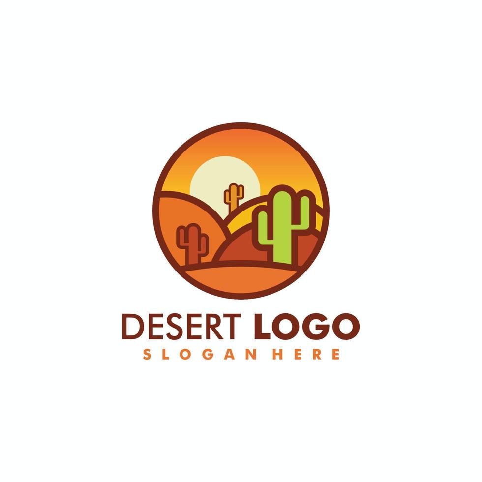 woestijn logo vectorillustratie, iconisch woestijnsymbool vector