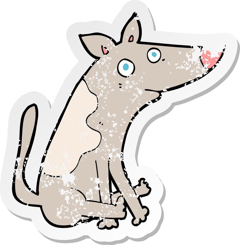 retro noodlijdende sticker van een cartoonhond vector