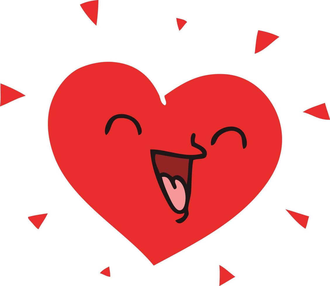 eigenzinnige handgetekende cartoon gelukkig hart vector