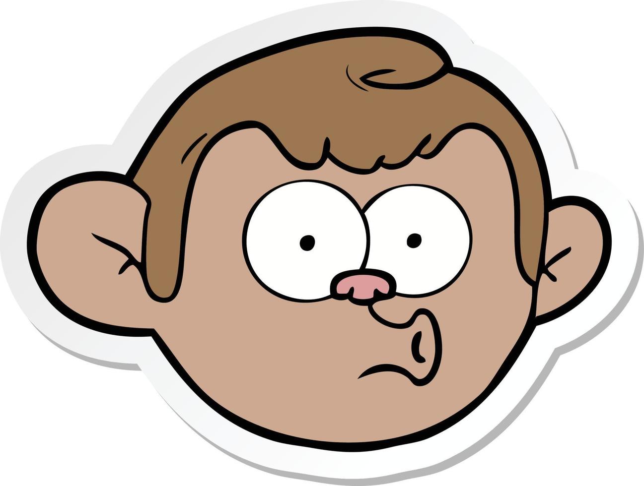 sticker van een cartoon aap gezicht vector