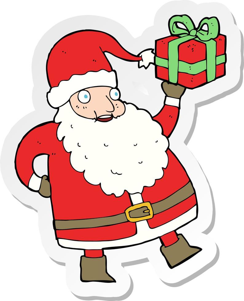 sticker van een tekenfilm van de kerstman vector