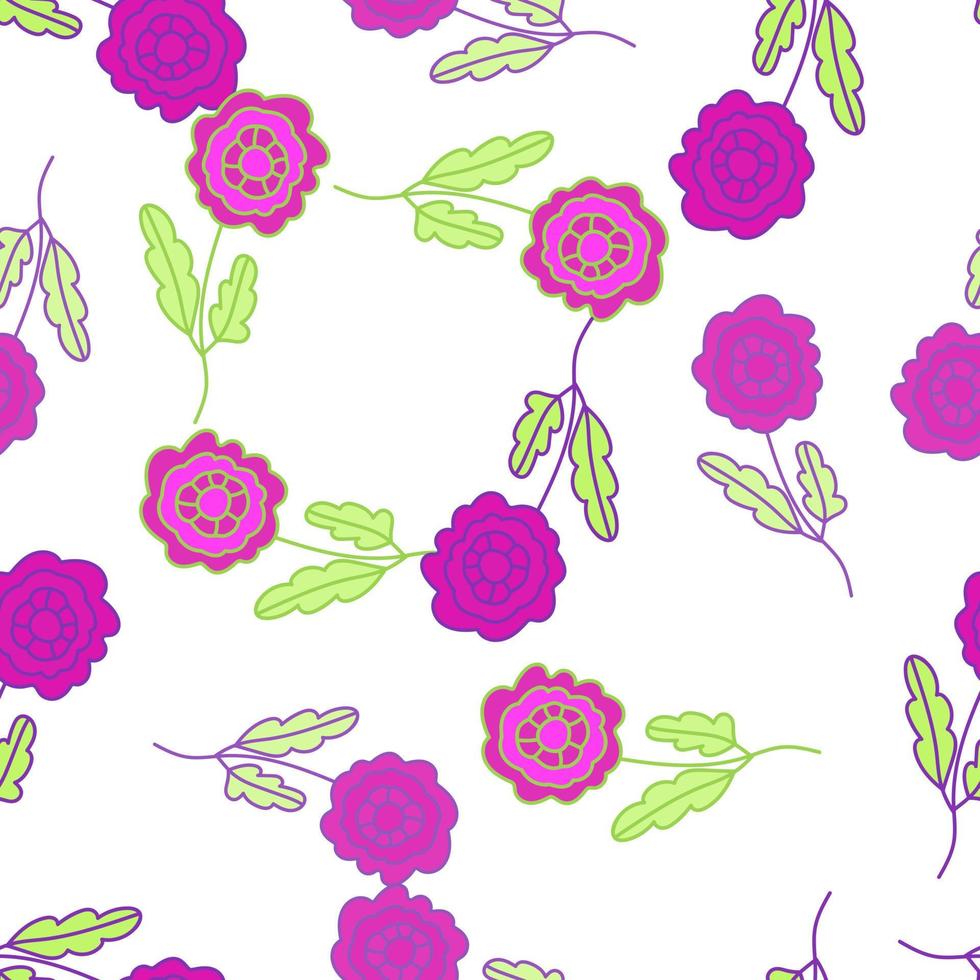 decoratieve naadloze patroon met doodle folk bloemen sieraad. vector