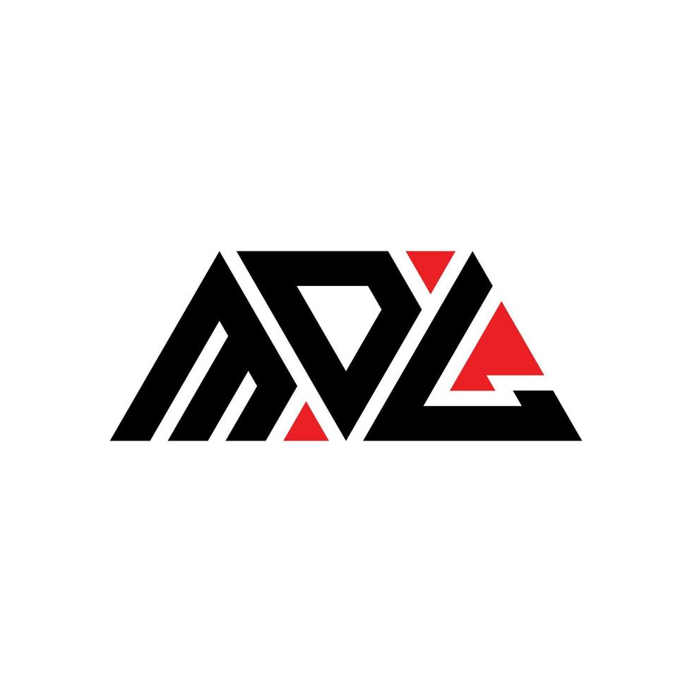 mdl driehoek brief logo ontwerp met driehoekige vorm. mdl driehoek logo ontwerp monogram. mdl driehoek vector logo sjabloon met rode kleur. mdl driehoekig logo eenvoudig, elegant en luxueus logo. mdl