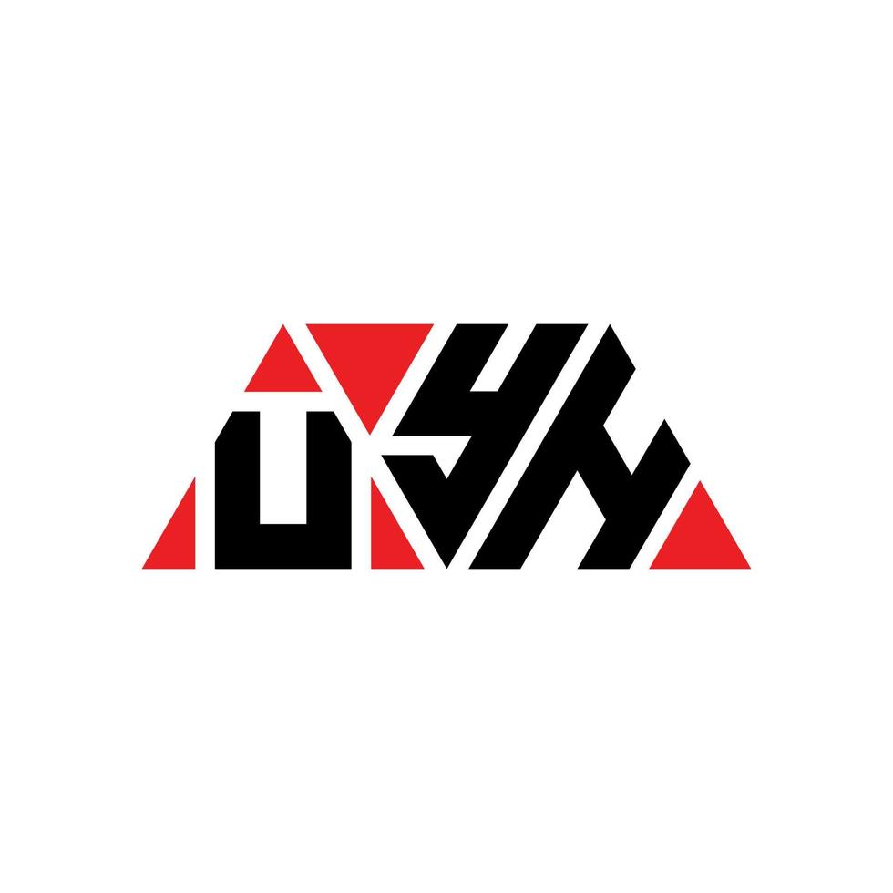 uyh driehoek brief logo ontwerp met driehoekige vorm. uyh driehoek logo ontwerp monogram. uyh driehoek vector logo sjabloon met rode kleur. uyh driehoekig logo eenvoudig, elegant en luxueus logo. uyh
