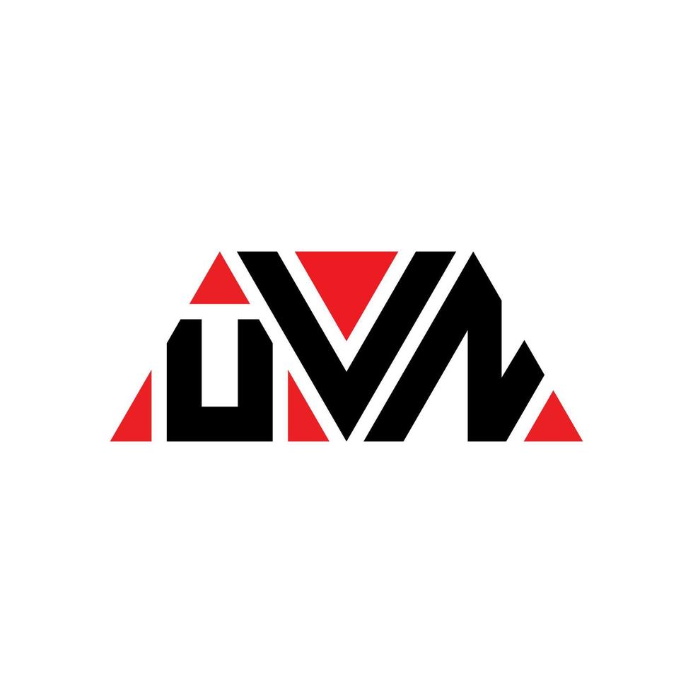 uvn driehoek letter logo ontwerp met driehoekige vorm. uvn driehoek logo ontwerp monogram. uvn driehoek vector logo sjabloon met rode kleur. uvn driehoekig logo eenvoudig, elegant en luxueus logo. uvn