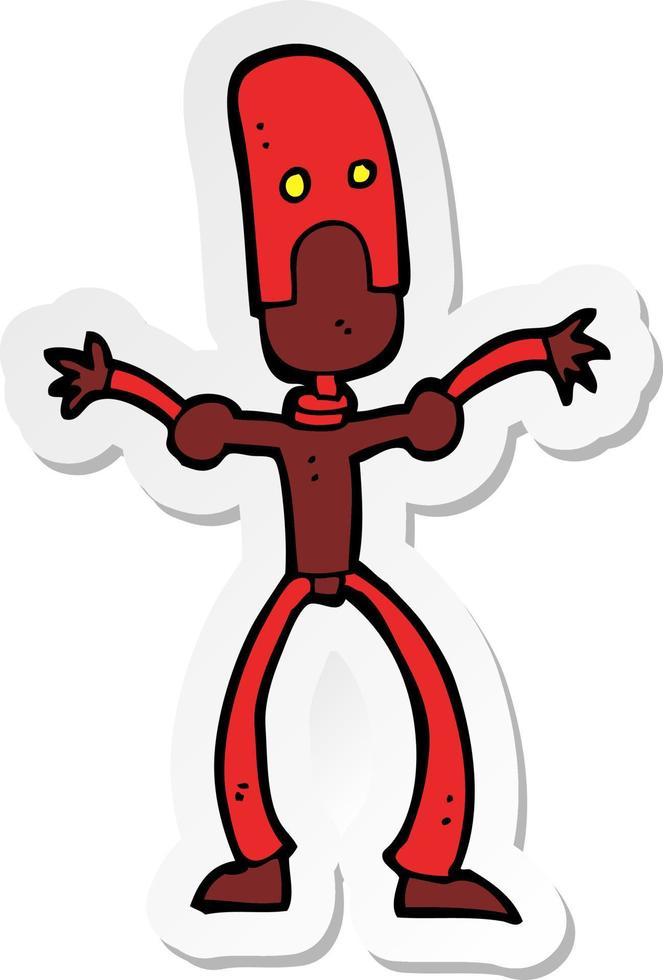 sticker van een grappige cartoonrobot vector