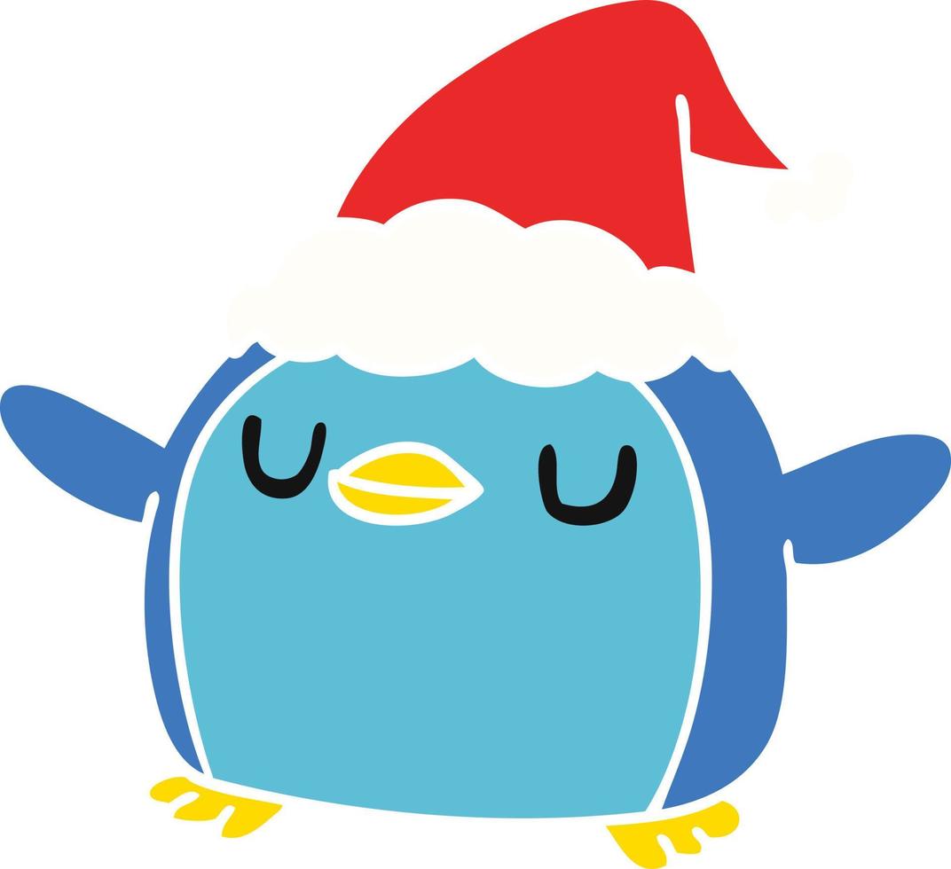 kerst cartoon van kawaii pinguïn vector