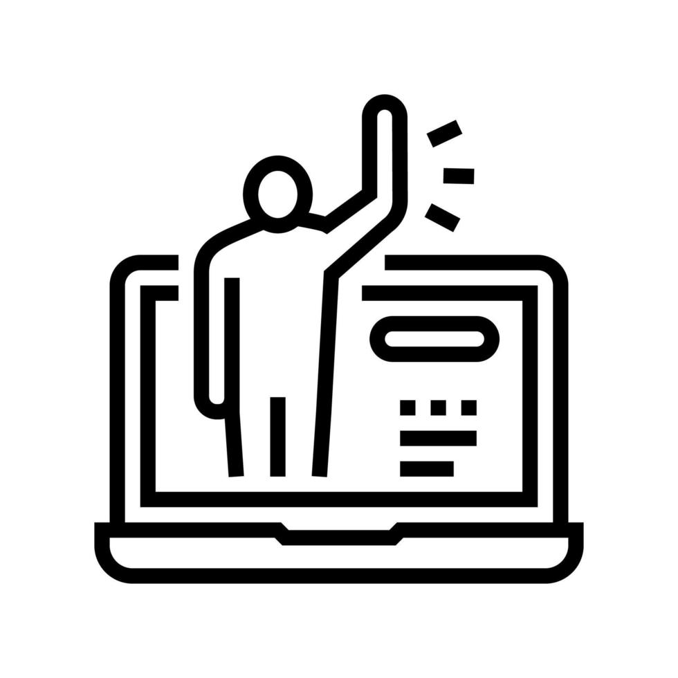 online communicatie met klant lijn pictogram vectorillustratie vector