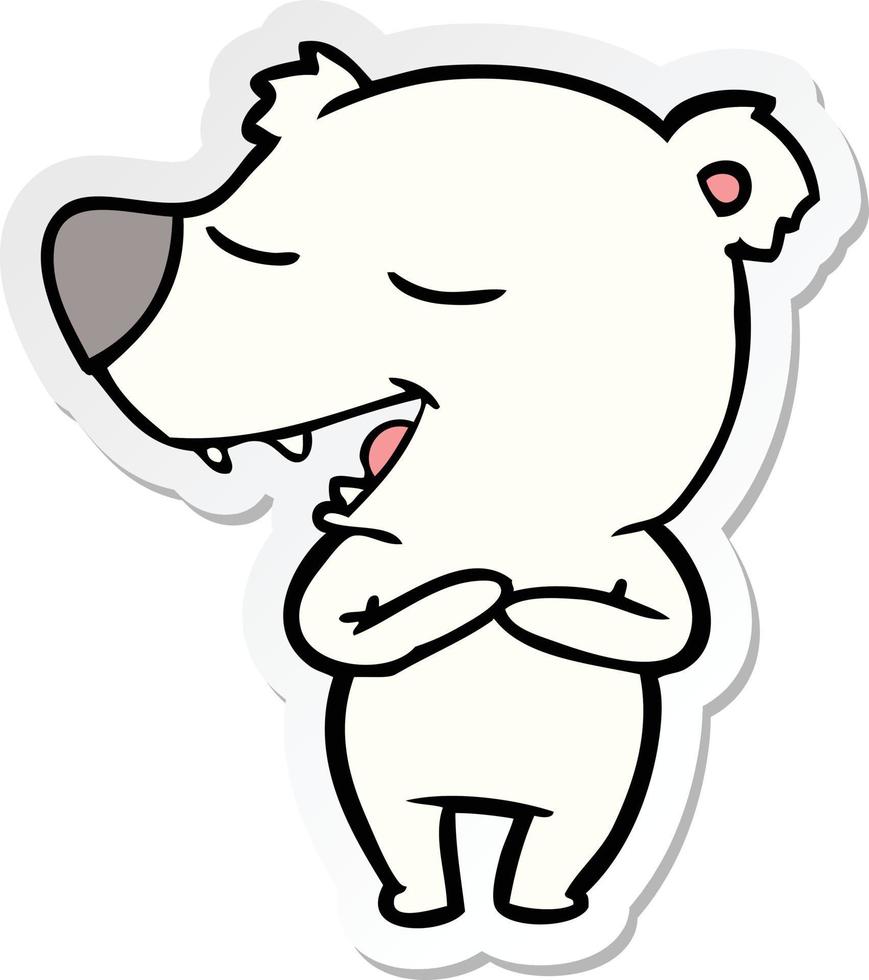 sticker van een cartoon-ijsbeer vector