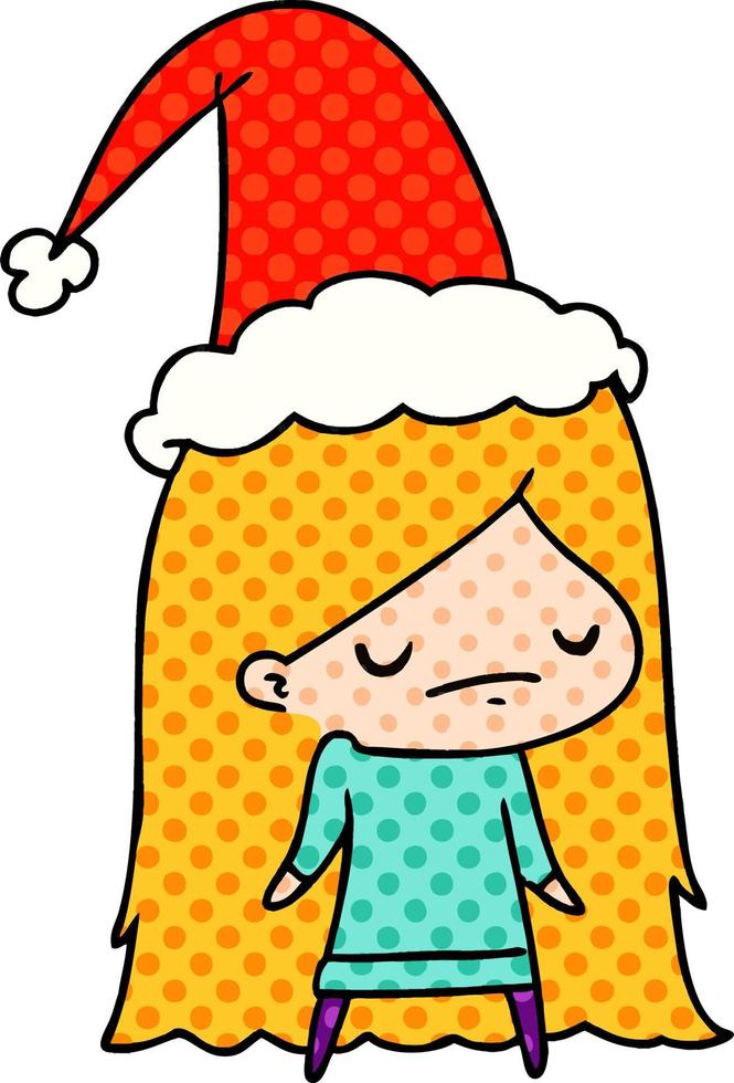 kerst cartoon van kawaii meisje vector