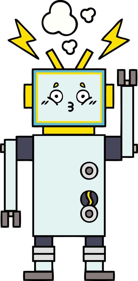 leuke tekenfilmrobot vector