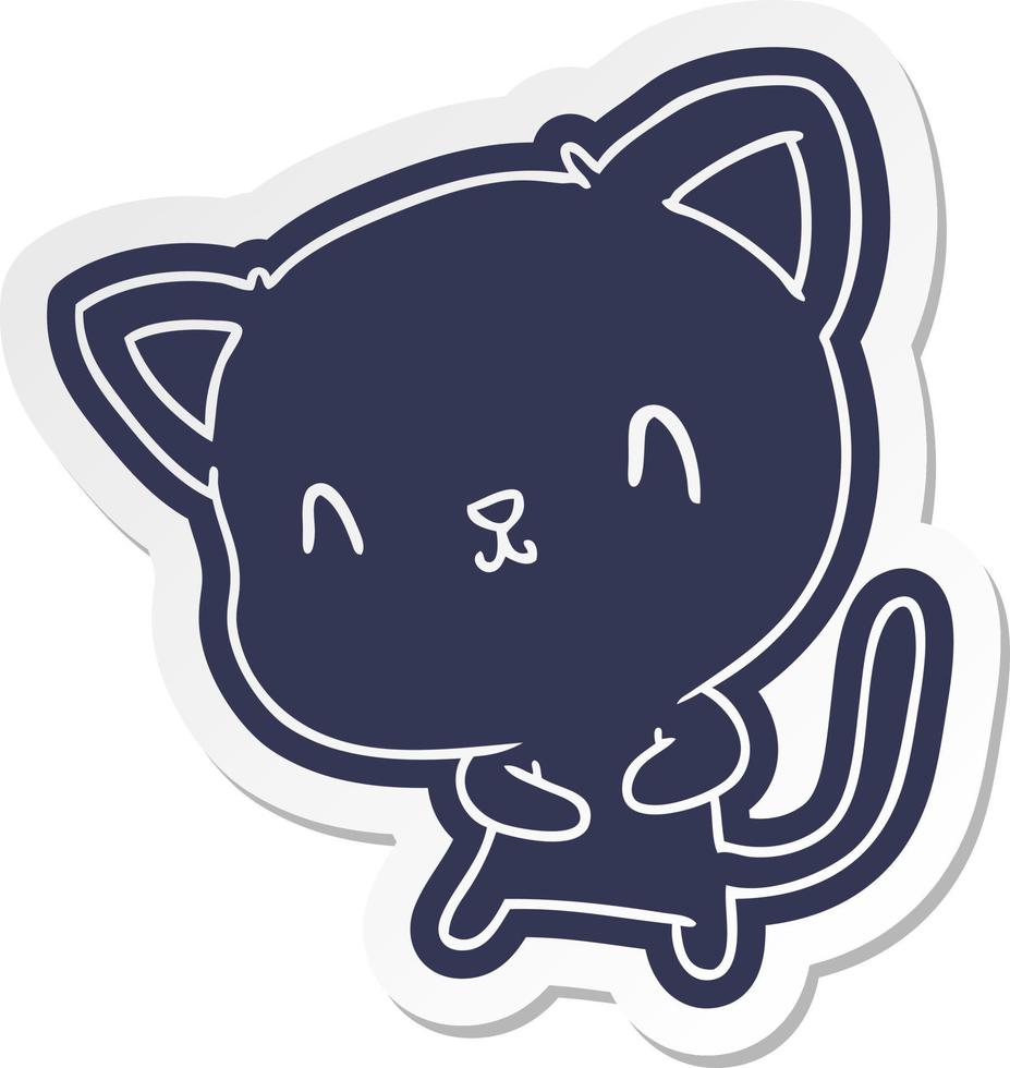 cartoon sticker van schattige kawaii kat vector