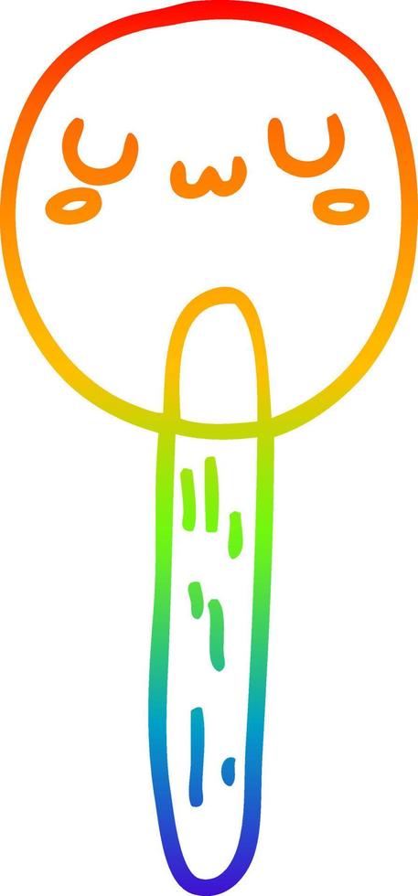 regenbooggradiënt lijntekening cartoon lolly vector