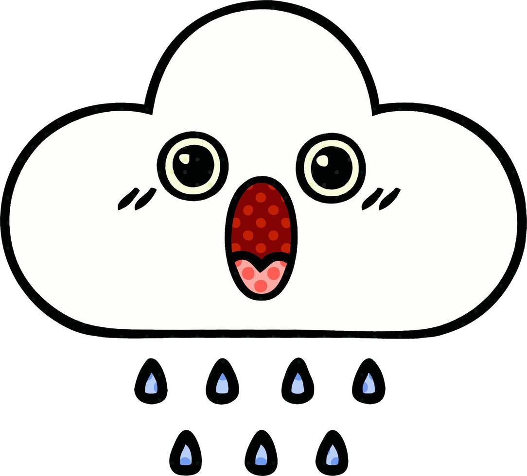 stripboekstijl cartoon regenwolk vector