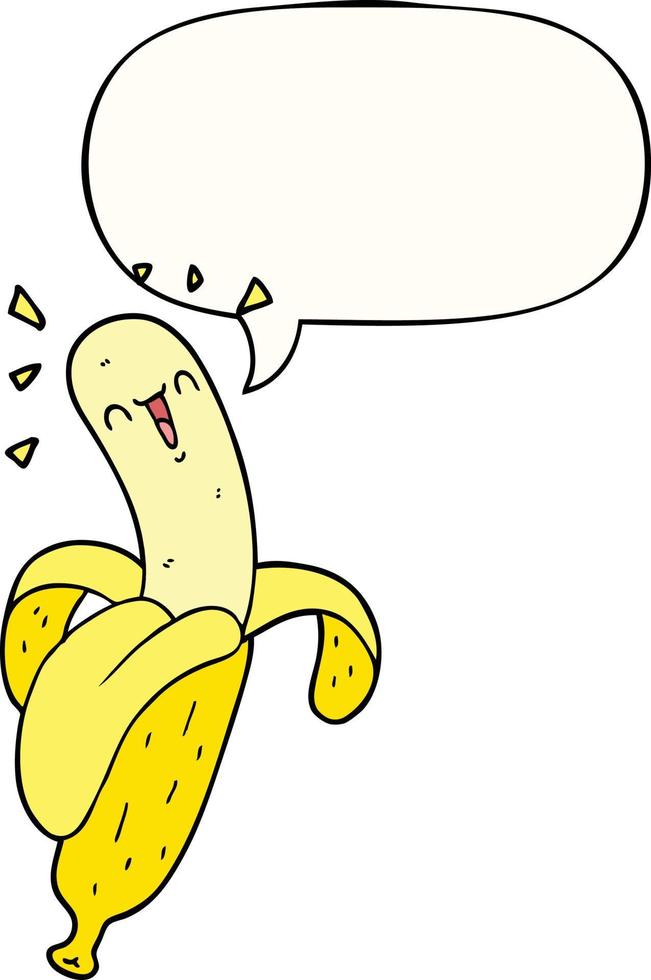 cartoon banaan en tekstballon vector