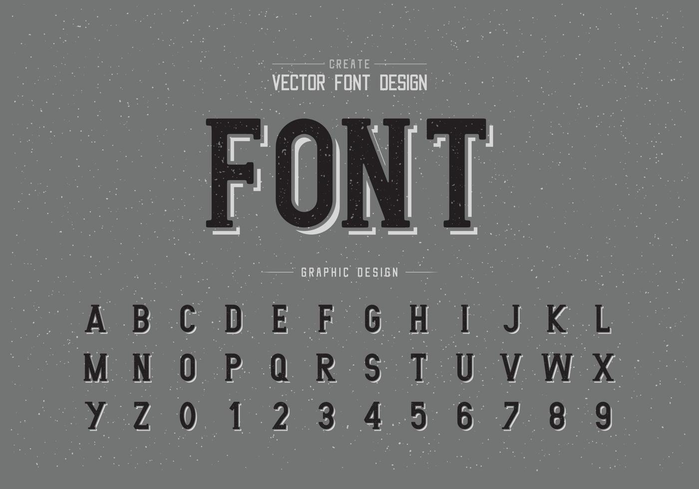 textuur lettertype en alfabet vector, schrijfstijl lettertype letter en nummer ontwerp, grafische tekst op achtergrond vector