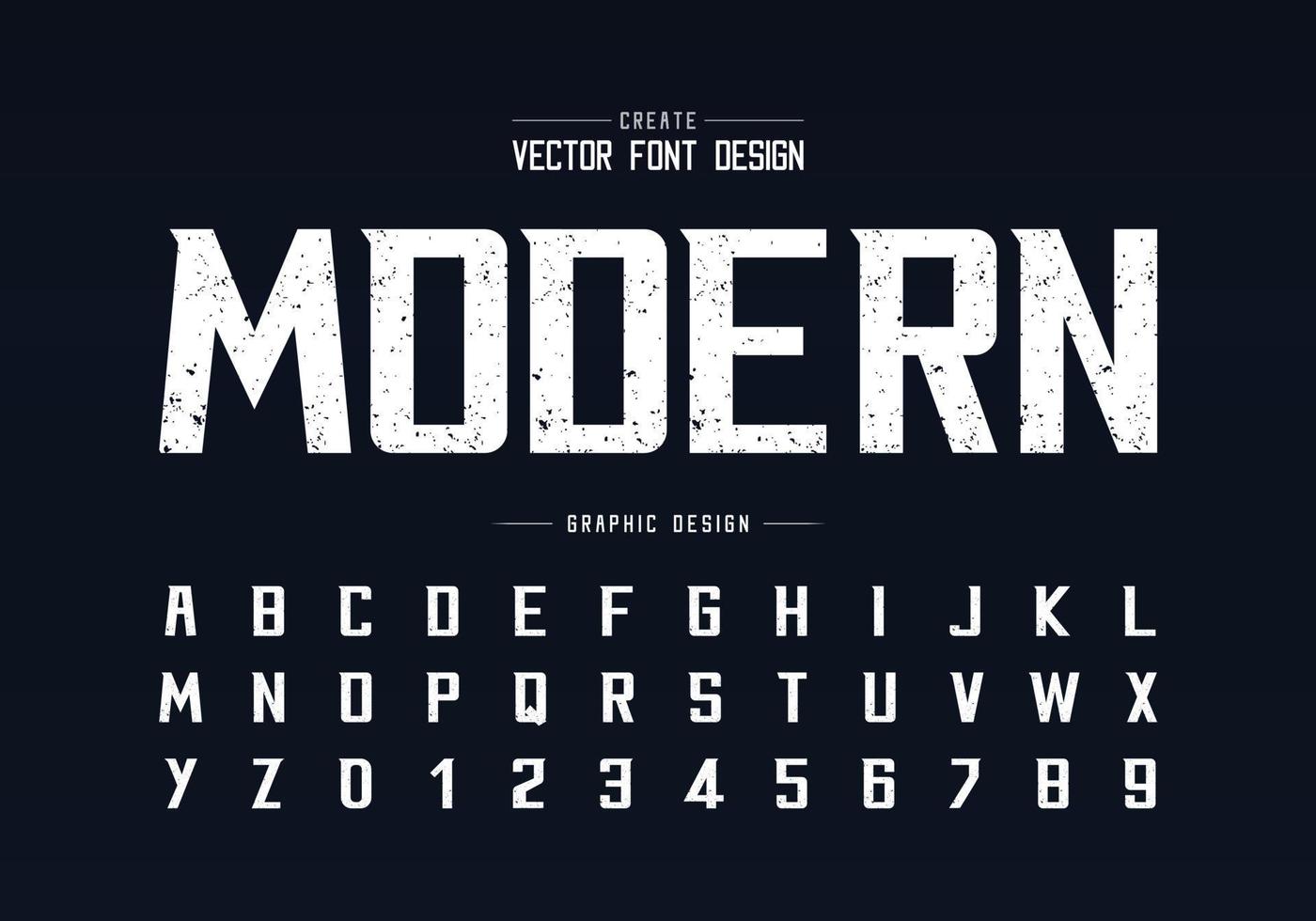 textuur lettertype en alfabet vector, ruw vet modern lettertype en letter nummer ontwerp, grafische tekst op achtergrond vector