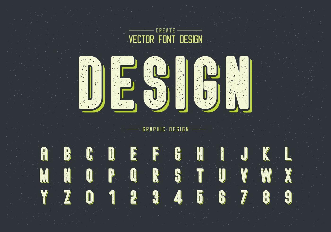 textuur ronde lettertype en alfabet vector, letter lettertype en nummer ontwerp, grafische tekst op achtergrond vector
