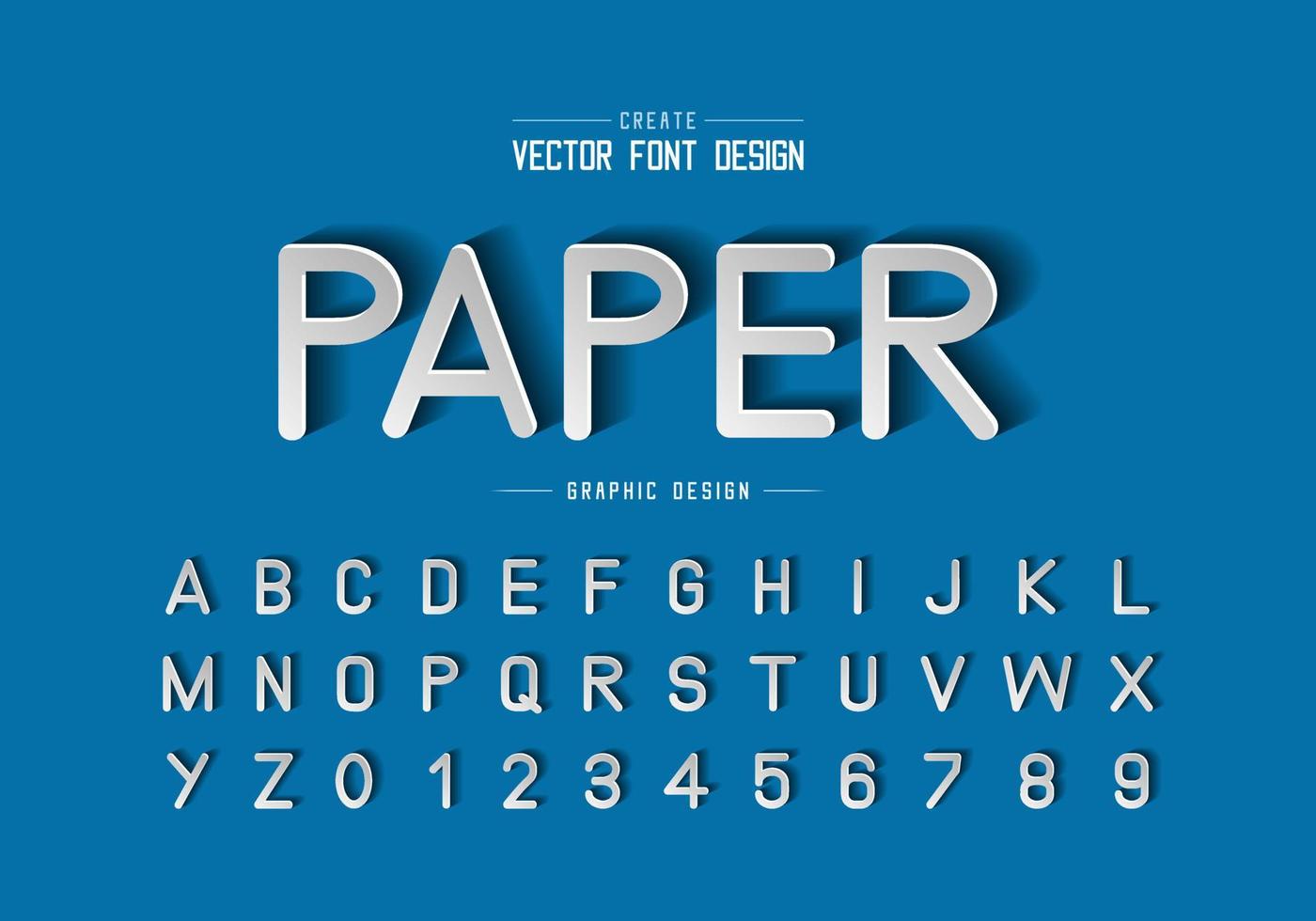 lettertype papier knippen en alfabet vector, script lettertype letter en nummer ontwerp vector