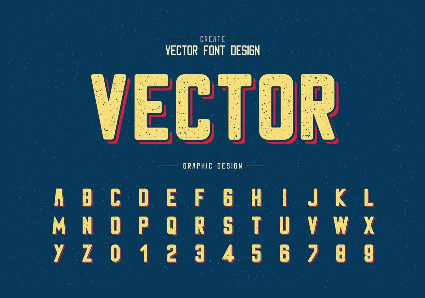 textuur ronde lettertype en alfabet vector, lettertype en letter nummer ontwerp, grafische tekst op achtergrond vector