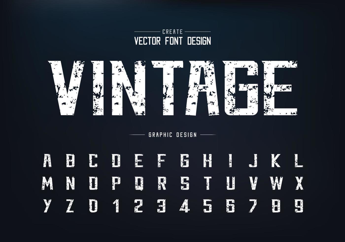 vintage lettertype en alfabetvector, textuur vet modern lettertype en letternummerontwerp vector