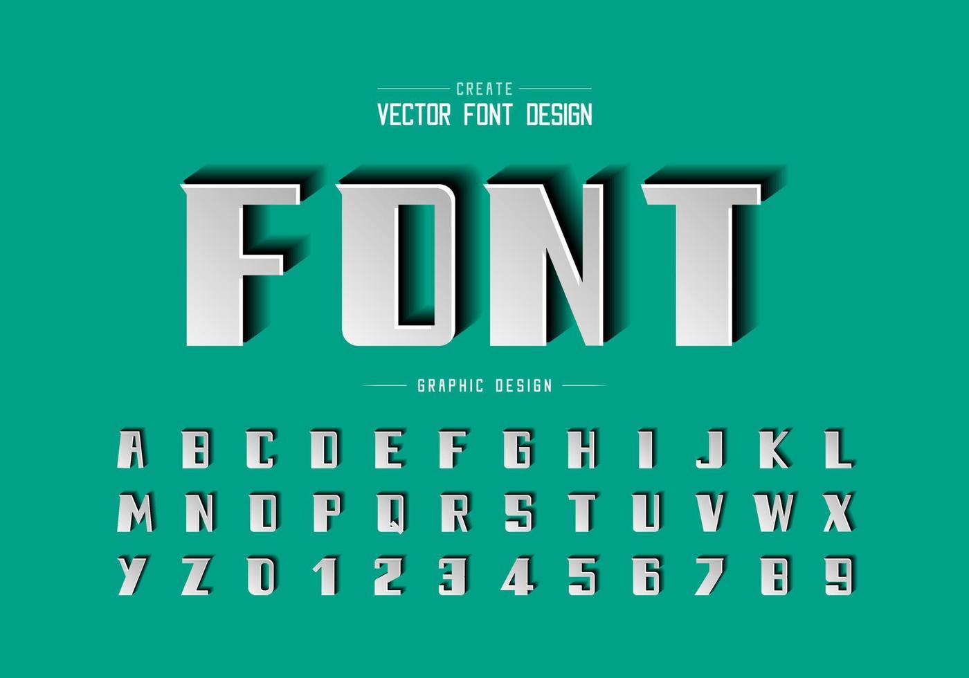 papier gesneden lettertype en vetgedrukte alfabetvector, modern lettertype en letternummerontwerp vector
