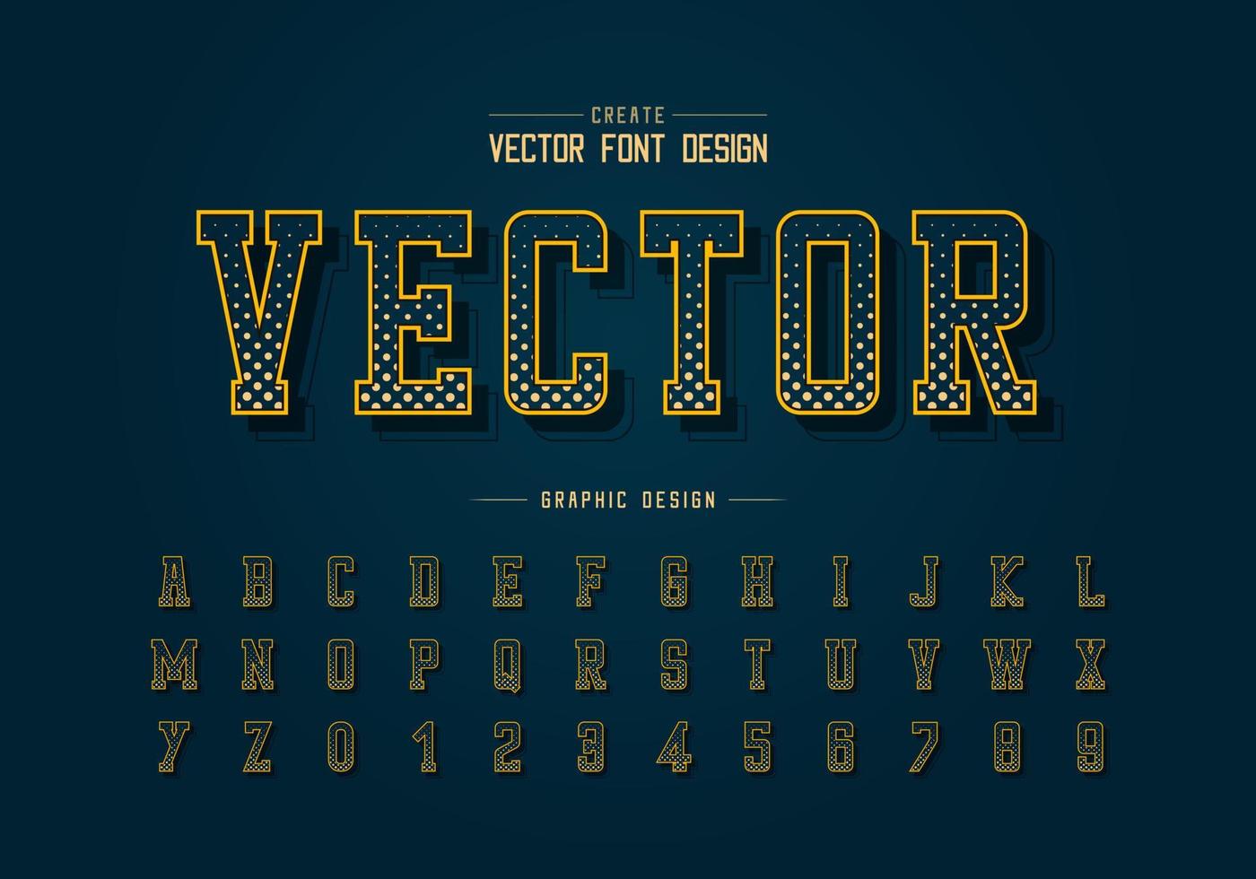 halftooncirkellettertype en alfabetvector, digitaal lettertype en nummerontwerp vector