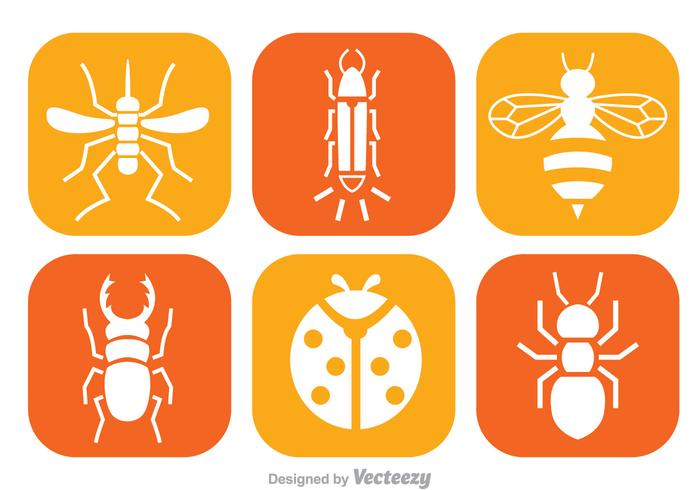 Insect witte pictogrammen vector