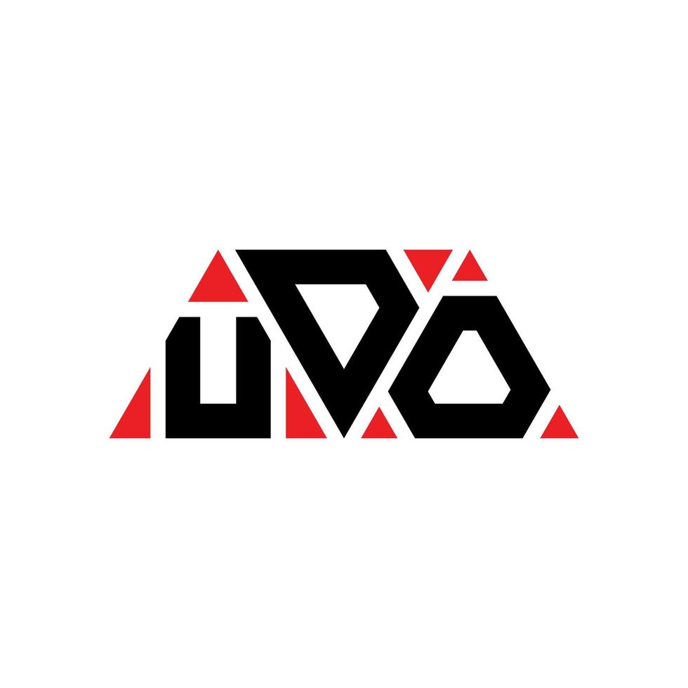 udo driehoek brief logo ontwerp met driehoekige vorm. udo driehoek logo ontwerp monogram. udo driehoek vector logo sjabloon met rode kleur. udo driehoekig logo eenvoudig, elegant en luxueus logo. udo