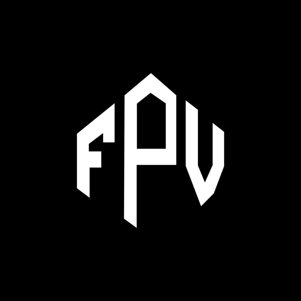 fpv letter logo-ontwerp met veelhoekvorm. fpv veelhoek en kubusvorm logo-ontwerp. fpv zeshoek vector logo sjabloon witte en zwarte kleuren. fpv-monogram, bedrijfs- en onroerendgoedlogo.