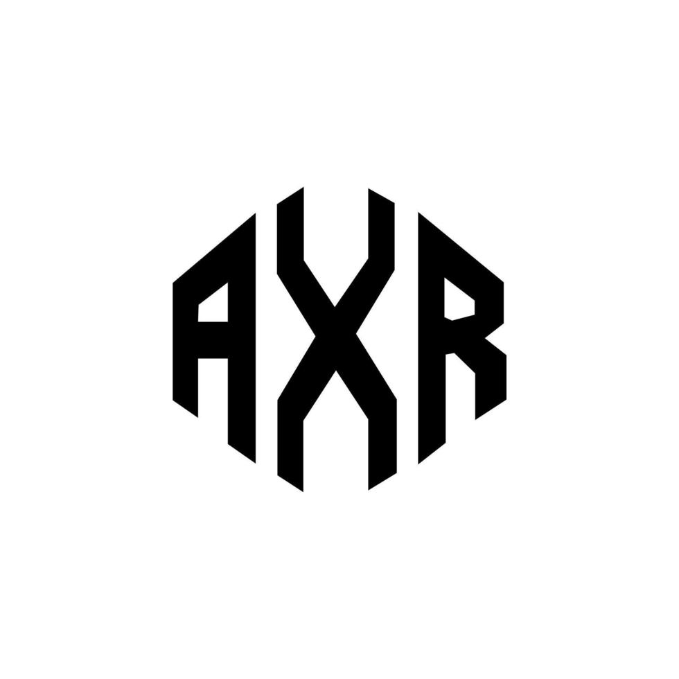axr letter logo-ontwerp met veelhoekvorm. axr veelhoek en kubusvorm logo-ontwerp. axr zeshoek vector logo sjabloon witte en zwarte kleuren. axr monogram, business en onroerend goed logo.