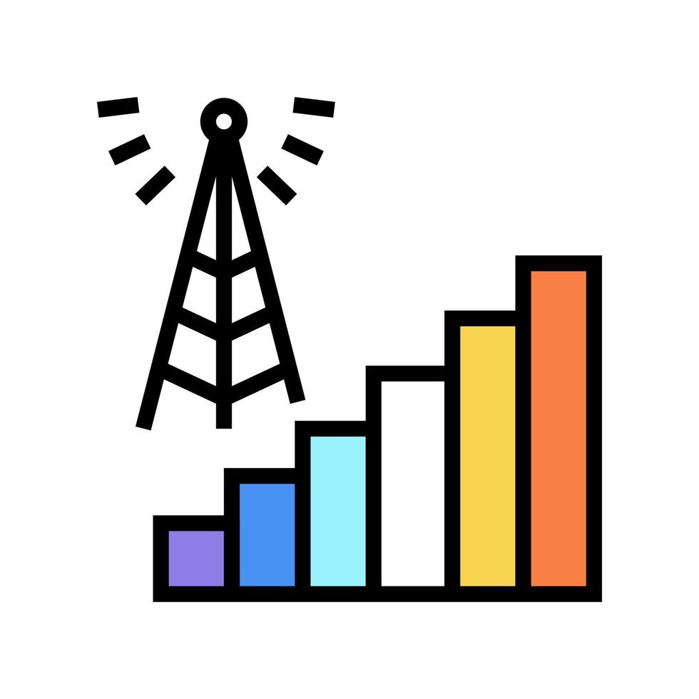 signaal verbinding kleur pictogram vectorillustratie vector