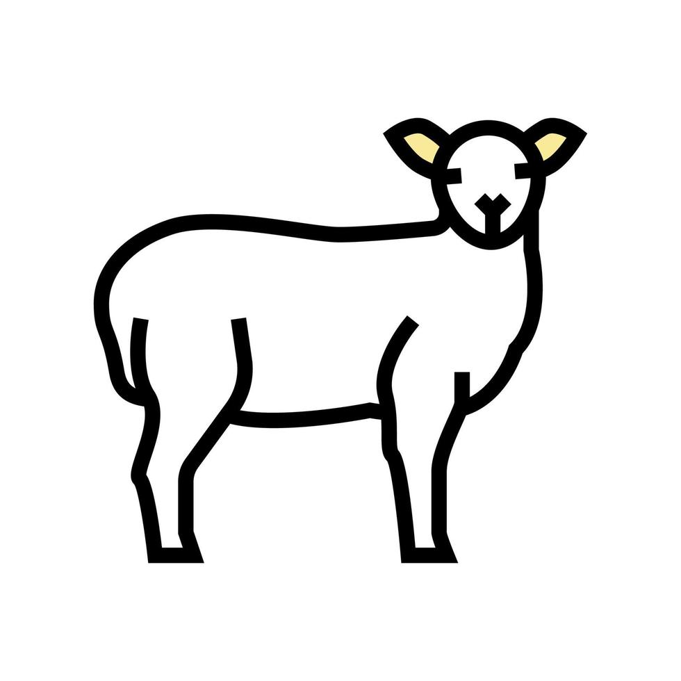 lam binnenlandse boerderij dier kleur pictogram vectorillustratie vector