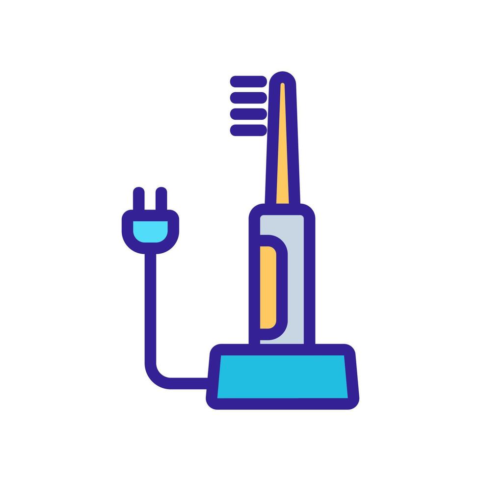 elektrische tandenborstel met draad pictogram vector overzicht illustratie