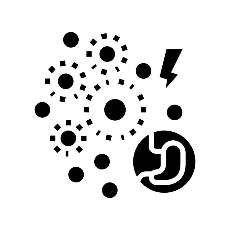 infectie spijsvertering systeem glyph pictogram vectorillustratie vector