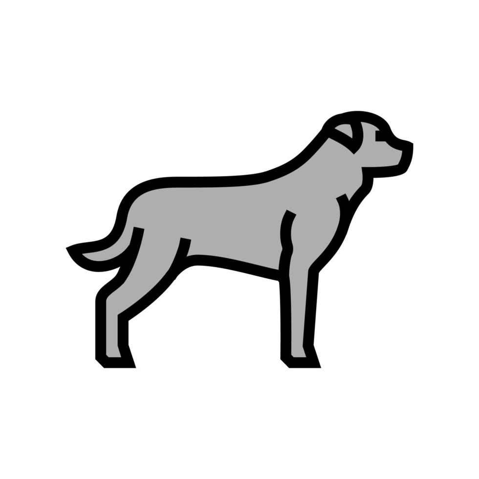 rottweiler hond kleur pictogram vectorillustratie vector