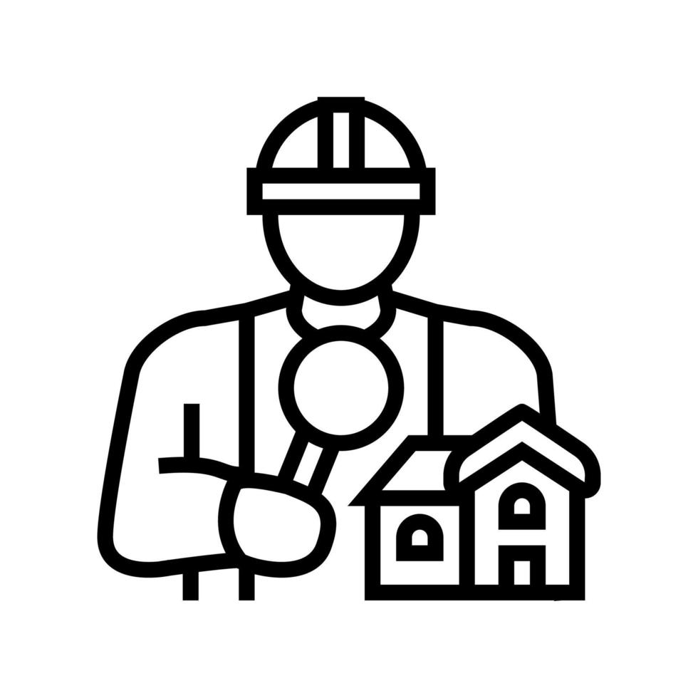 huis inspecteur lijn pictogram vectorillustratie vector