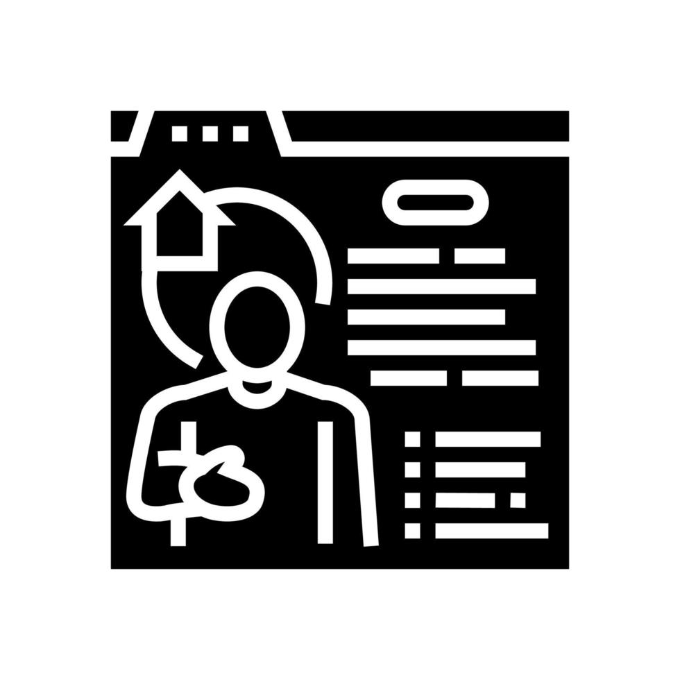 makelaar diensten glyph pictogram vectorillustratie vector