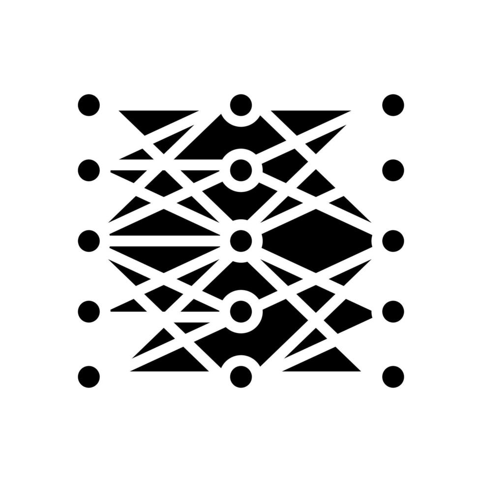 meerlagig neuraal netwerk glyph pictogram vectorillustratie vector