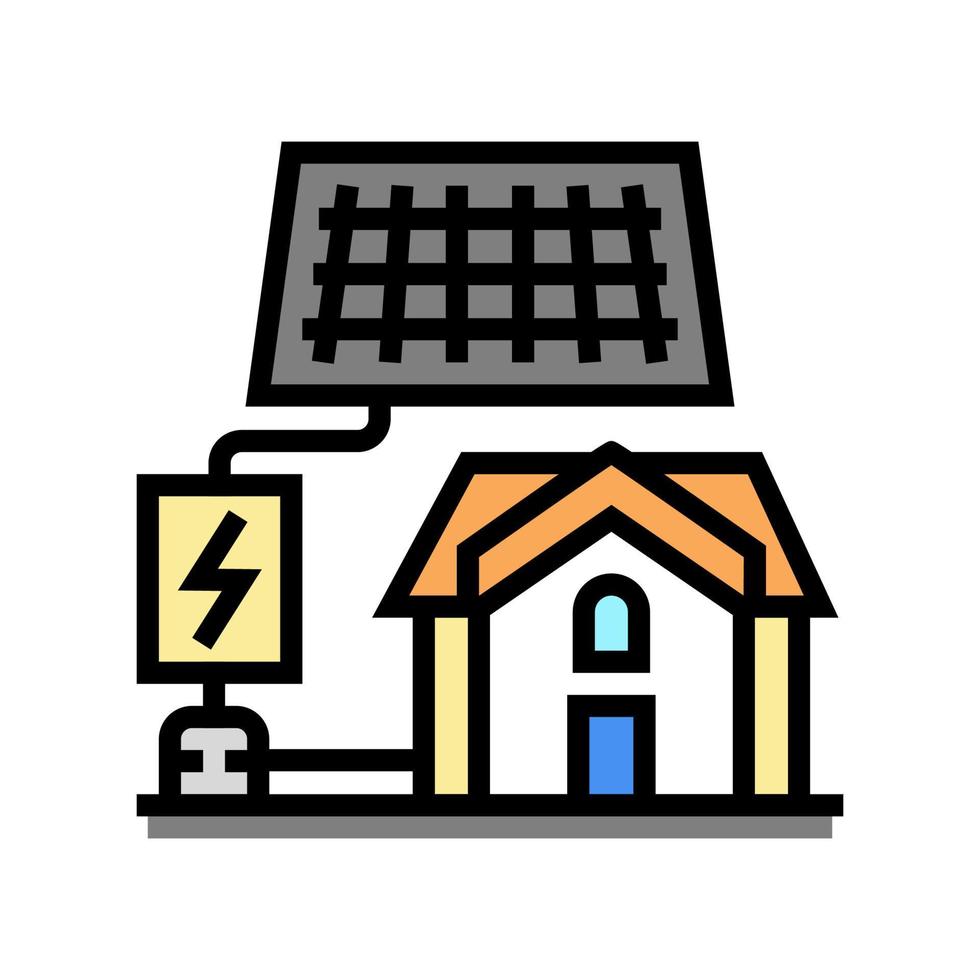 zonne-elektriciteit installatie kleur pictogram vectorillustratie vector