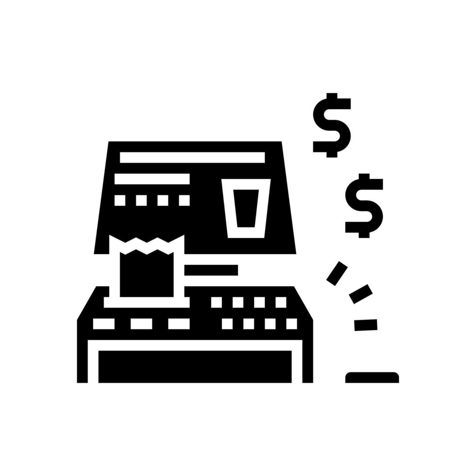 geldautomaat van koffie café glyph pictogram vectorillustratie vector