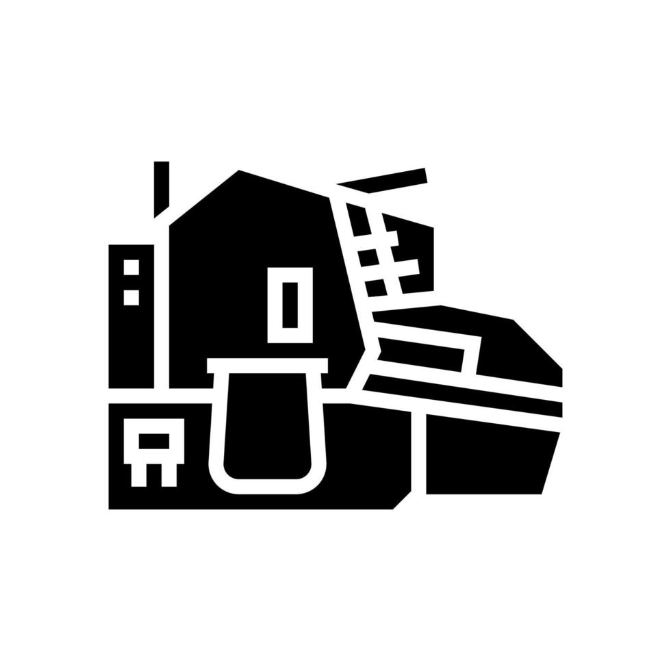 kippenvlees productie fabriek machine glyph pictogram vectorillustratie vector