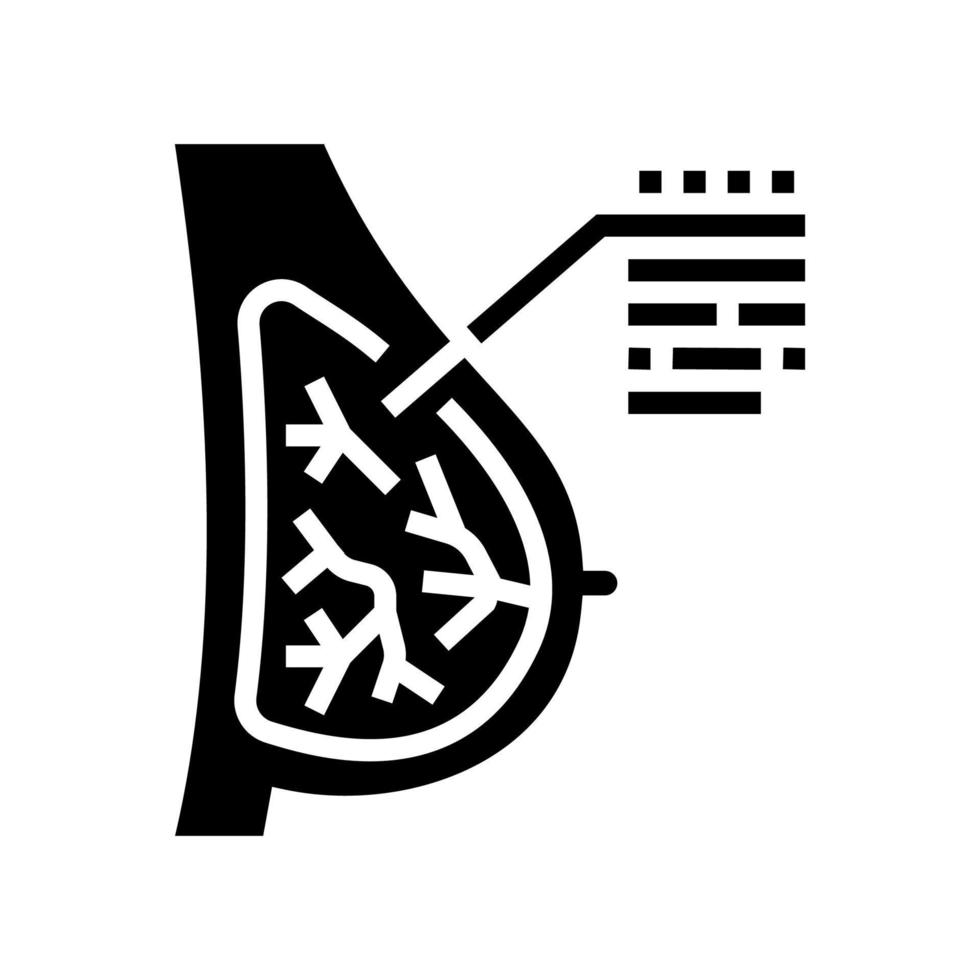 incisie borst glyph pictogram vectorillustratie vector