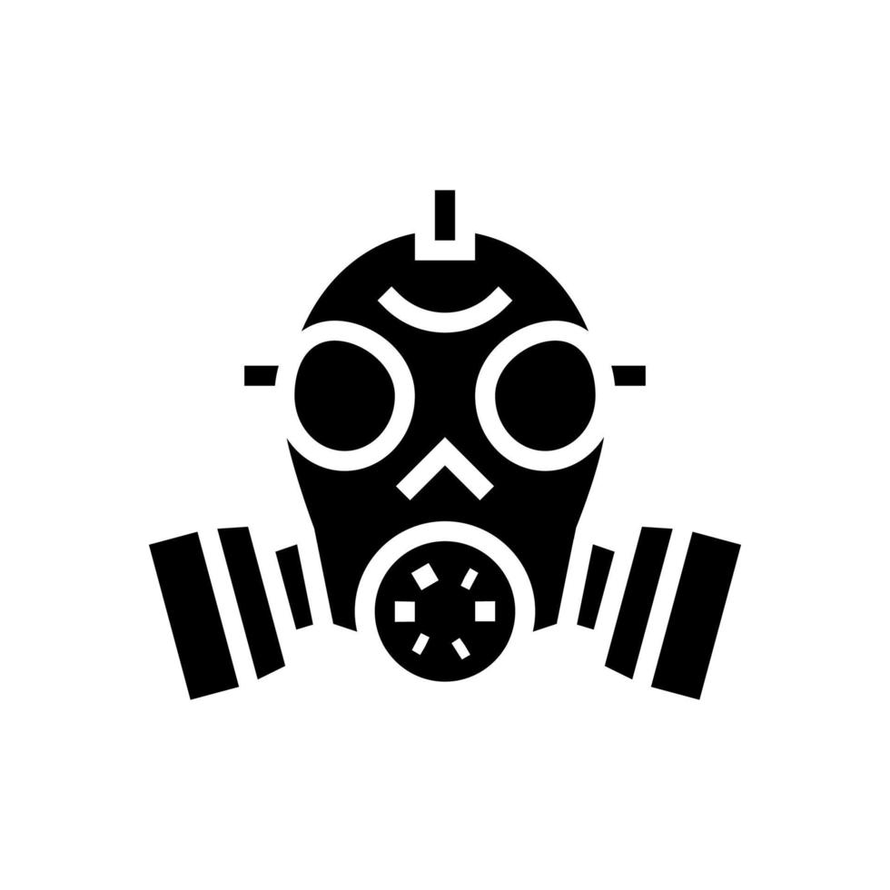 gasmasker glyph pictogram vectorillustratie plat vector