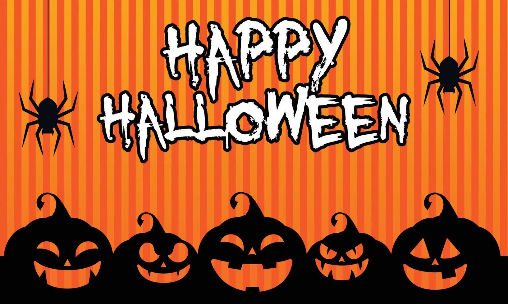 halloween 2020 groet vector sjabloon, belettering van happy halloween met pompoen en kasteel element geïsoleerd tegen een witte achtergrond