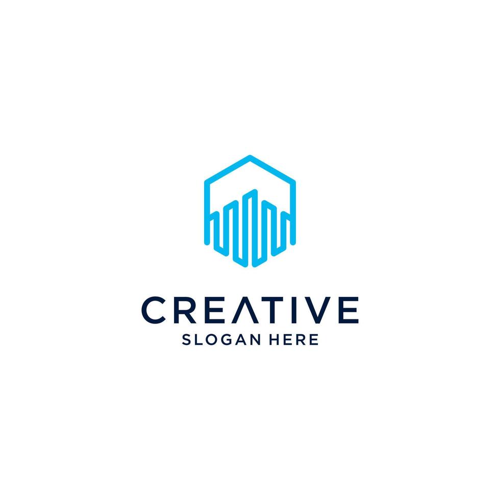 creatief gebouw logo icoon. bouw vectorillustratie vector